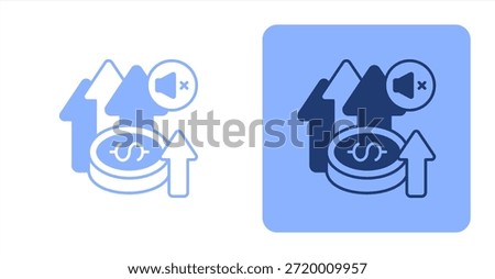 Gains MixedTwo-tone color and contrasting background icon illustration