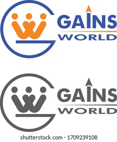 Gains Wold branding logo in two colors format