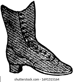 Gaiter Kind Shoe Vintage Line Drawing Stock Vector (Royalty Free ...