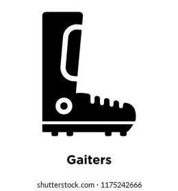 Gaiters icon vector isolated on white background, logo concept of Gaiters sign on transparent background, filled black symbol