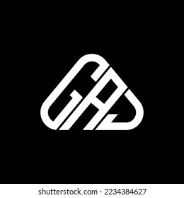 GAJ letter logo creative design with vector graphic, GAJ simple and modern logo in round triangle shape.