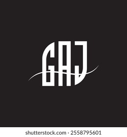 GAJ letter logo design with white background in illustrator, vector logo modern alphabet font