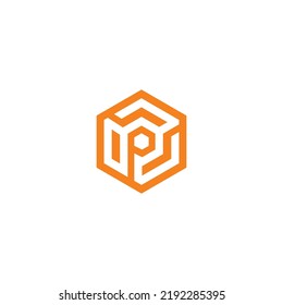 GAJ technology initials logo icon illustration