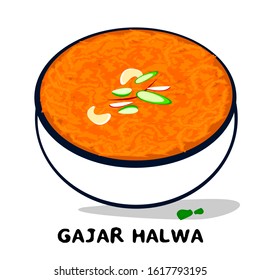 Gajar halwa indian Punjabi food Vector