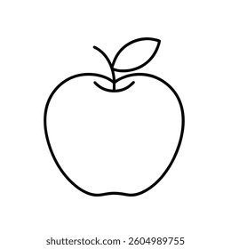 gala apple fruit icon outline vector on white beckground.