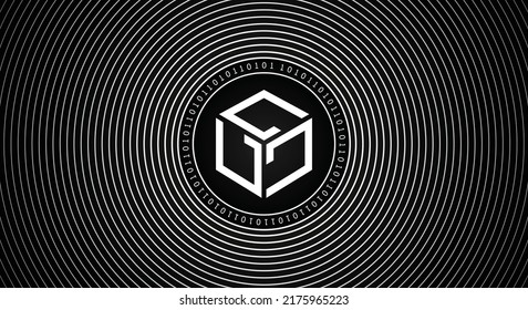 Gala (GALA) Crypto Currency Coin Logo Banner. Line Art Financial Technology Concept Vector Illustration Background.