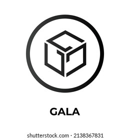 Icono de token de criptodivisa de gala. Símbolo de GALA. Icono de vector criptodivisa. Ilustración de vector plano - Vector