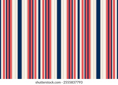 Gala fabric seamless stripe, retro lines vector background. Sale vertical pattern textile texture in light and blue colors palette.