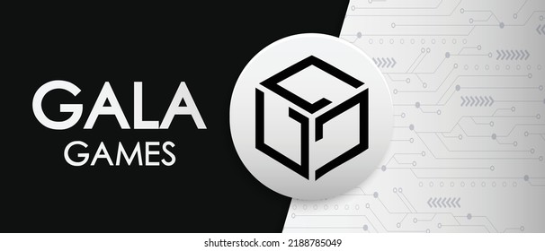 Gala Games (GALA) Crypto Currency Logo And Symbol On Technology Background Vector Illustration