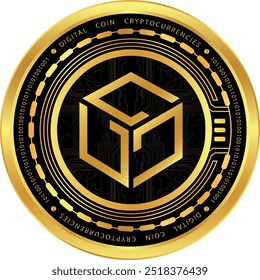 gala games-gala cryptocurrency illustrations on abstract background. 3d illustrations.