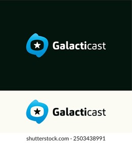 Galactic cast logo design ideas business name editable vector template  royalty free image