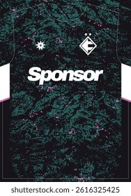 Galactic Haze Black Green Pattern Football Jersey Sublimation Print