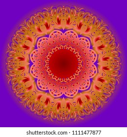 Galactic Mandala on a white background. Beautiful oriental, asian motives. Flower vector.