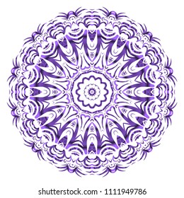 Galactic Mandala on a white background. Beautiful oriental, asian motives. Flower vector.