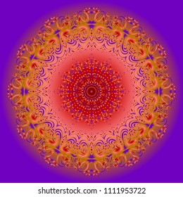 Galactic Mandala on a white background. Beautiful oriental, asian motives. Flower vector.