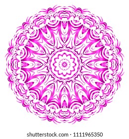 Galactic Mandala on a white background. Beautiful oriental, asian motives. Flower vector.