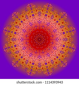 Galactic Mandala on a white background. Beautiful oriental, asian motives. Flower vector.