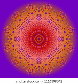 Galactic Mandala on a white background. Beautiful oriental, asian motives. Flower vector.