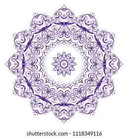 Galactic Mandala on a white background. Beautiful oriental, asian motives. Flower vector.