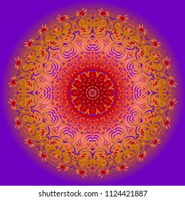 Galactic Mandala on a white background. Beautiful oriental, asian motives. Flower vector.