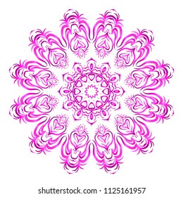 Galactic Mandala on a white background. Beautiful oriental, asian motives. Flower vector.
