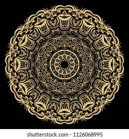 Galactic Mandala on a white background. Beautiful oriental, asian motives. Flower vector.