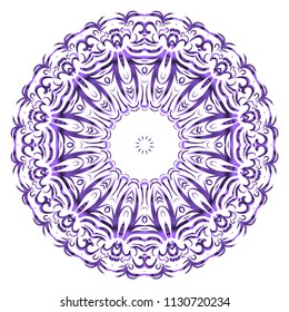 Galactic Mandala on a white background. Beautiful oriental, asian motives. Flower vector.