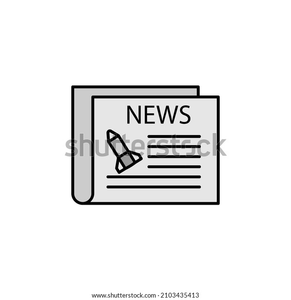 galactic\
newspaper line colored icon. Signs and symbols can be used for web,\
logo, mobile app, UI, UX on white\
background