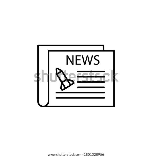 galactic newspaper line icon. Signs\
and symbols can be used for web, logo, mobile app, UI,\
UX