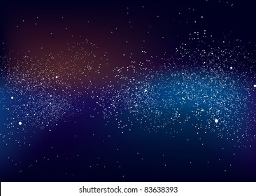 Galactic space scape background with distant stars