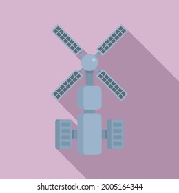 Galactic space station icon flat vector. Astronaut spaceship. Cosmos space station