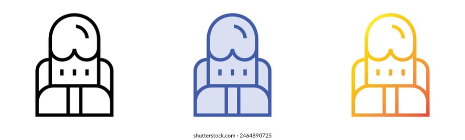 galactic traveler icon. Linear, Blue Fill and Gradient Style Design Isolated On White Background