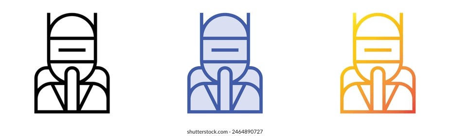 galactic traveler icon. Linear, Blue Fill and Gradient Style Design Isolated On White Background