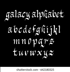Galacy vector alphabet lowercase characters. Good use for logotype, cover title, poster title, letterhead, body text, or any design you want. Easy to use, edit or change color. 