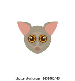 Galago head vector, icon on a white background