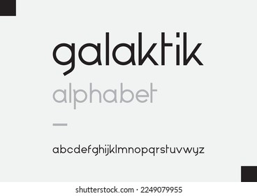 Galaktik, Abstract modern minimal alphabet fonts. Typography sport, technology, space, digital, future creative logo lowercase font. Awesome monogram and lettering. Vector illustration.