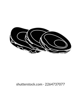 Galangal slice icon. Ginger spice sliced. Thai and Asian cuisine.