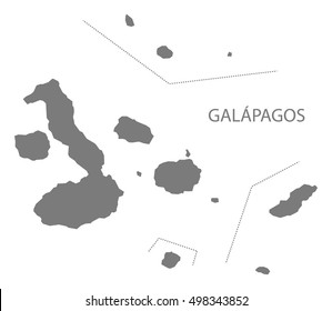 Galapagos Ecuador Map Grey