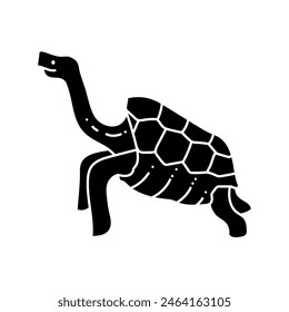 Galapagos giant tortoise black hand drawn icon