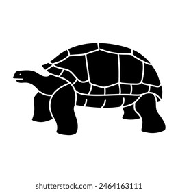 Galapagos giant tortoise black hand drawn icon