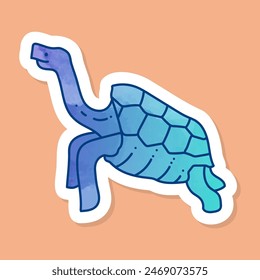 Galapagos giant tortoise color sticker