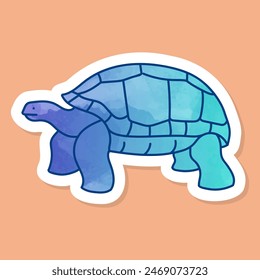 Galapagos giant tortoise color sticker