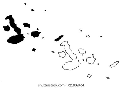 Galapagos islands map vector illustration, scribble sketch Galapagos 