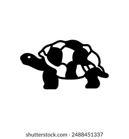 Galapagos Tortoise Glyph Icon, Vector illustration