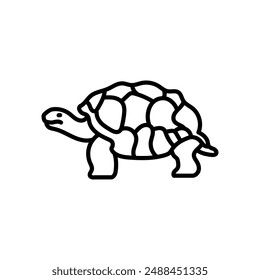 Icono de Contorno de Tortuga de Galápagos, Ilustración vectorial