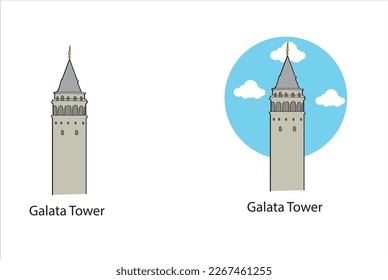 Torre de Gálata dibujada con un sencillo estilo de sketch
