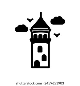 Galata Tower  icon in vector. Logotype
