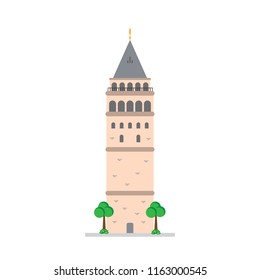 Galata Tower, Istanbul Turkey Isolated Vector Illustration