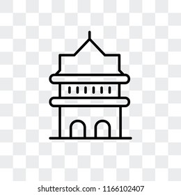 Galata Tower in Istanbul vector icon isolated on transparent background, Galata Tower in Istanbul logo concept