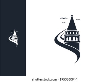 Galata tower Logo design vector
